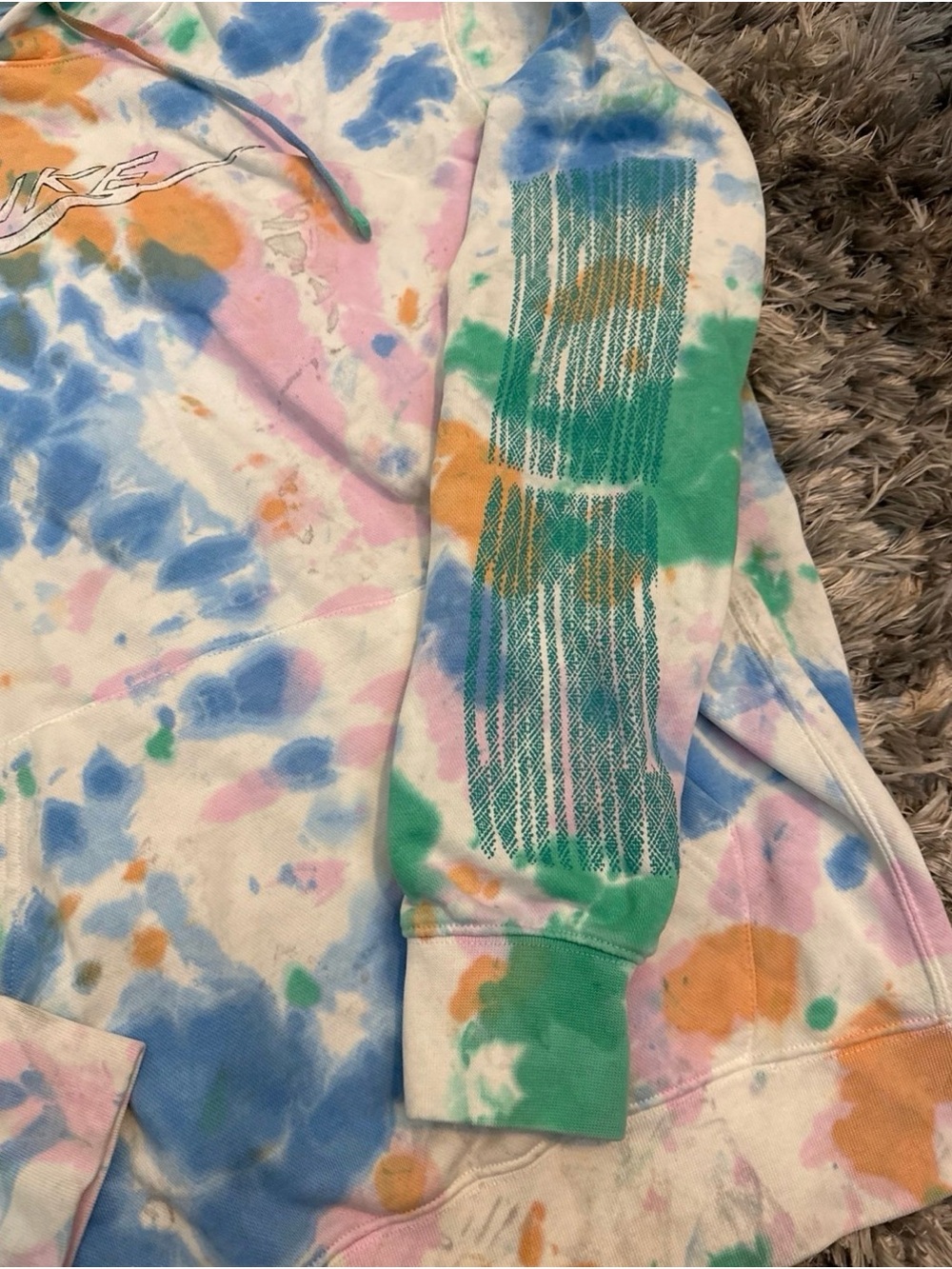 Nike Pastel Tie-Dye Hoodie in Blue, Green, Pink, Orange - Picture 3 of 5